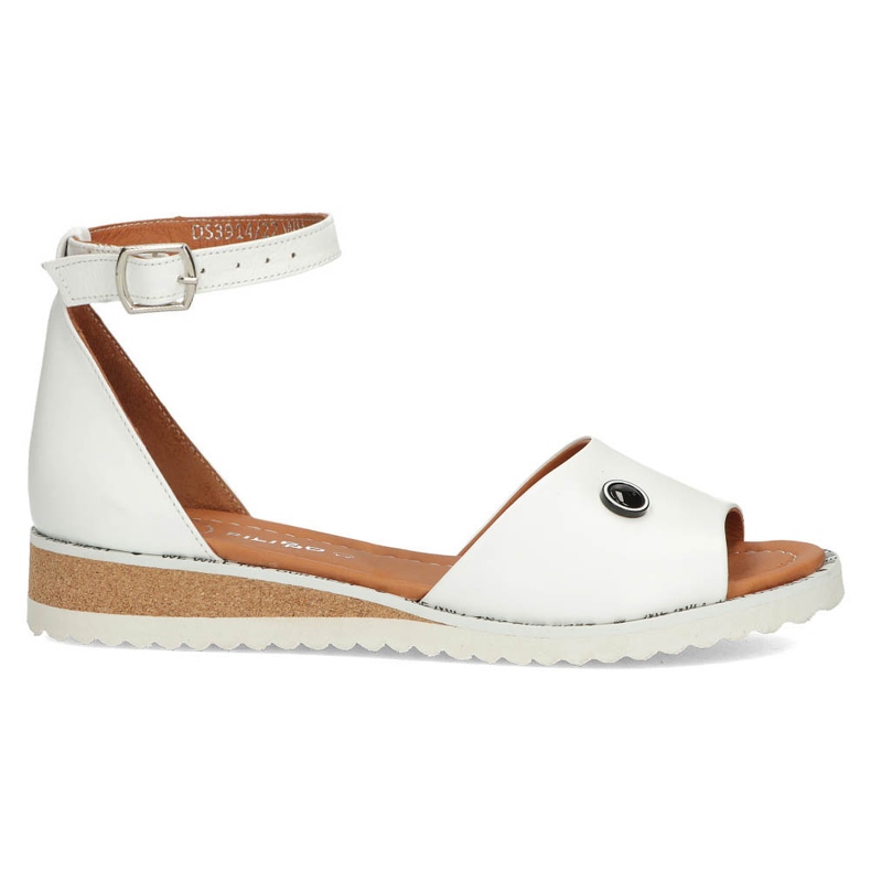Sandales en cuir Filippo DS3914 / 22 Wh blanc blanche