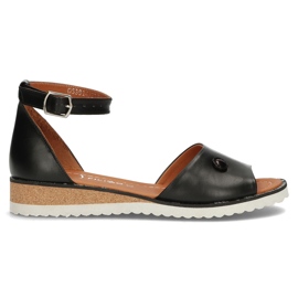 Sandales en cuir Filippo DS3914/22 Bk noir le noir