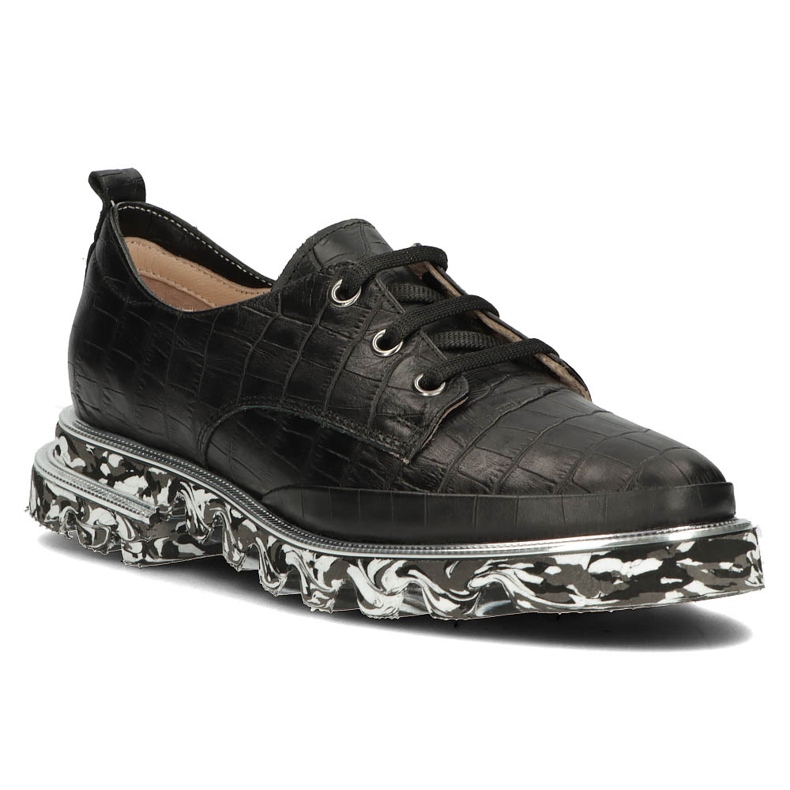 Chaussures en cuir Filippo DP3918 / 2022 Bk noir le noir