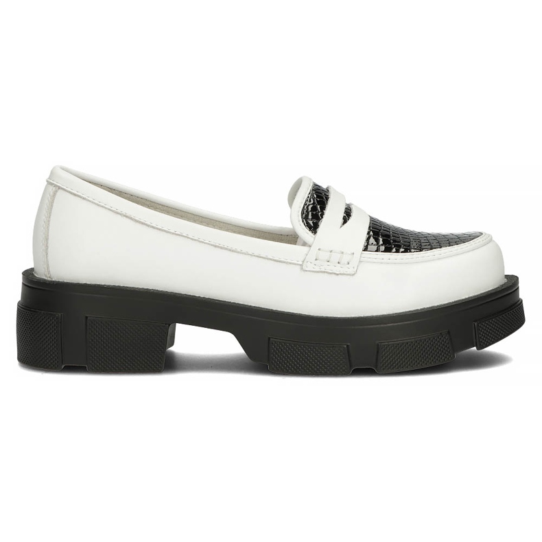 Chaussures en cuir Filippo DP3695 / 22 Wh Bk blanc blanche le noir