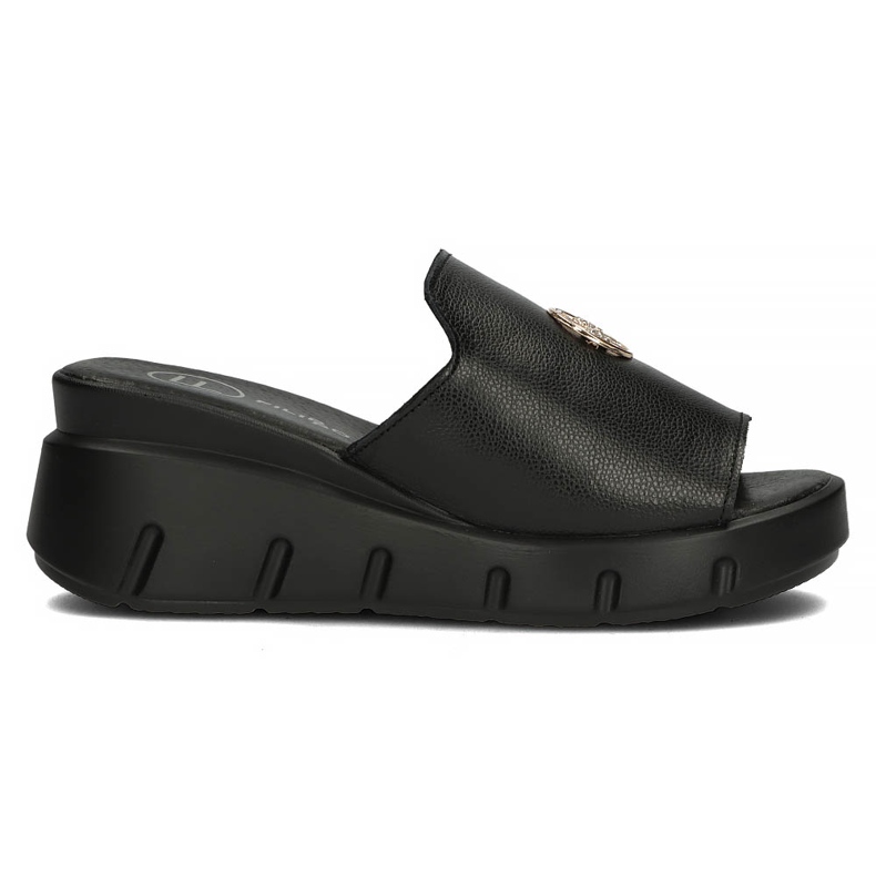 Babouches en cuir Filippo DK3596/22 Bk noir le noir