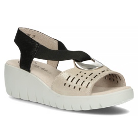 Sandales en cuir Filippo DS3501/22 Go Bk doré le noir d'or