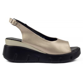 Sandales en cuir Filippo DS3595/22 Go doré d'or