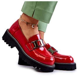 S.Barski Chaussures Corine Rouges En Cuir Verni