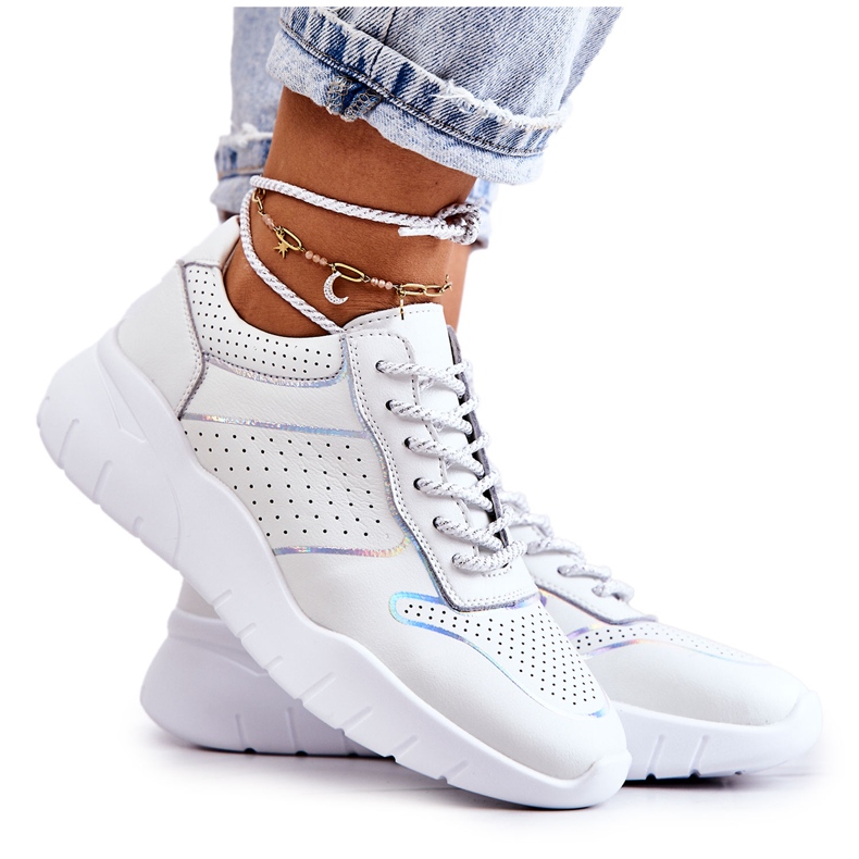 S.Barski Baskets Classiques Femme Blanc Carly blanche