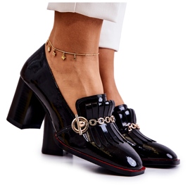 S.Barski Escarpins Jenice Noir Tendance Laqués