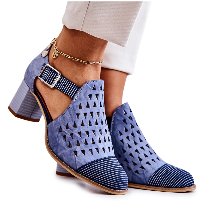 Botte Ajourée en Cuir pour Femme Maciejka 04962-06 Bleu Botte Ajourée en Cuir pour Femme Maciejka 04962-06 Bleu