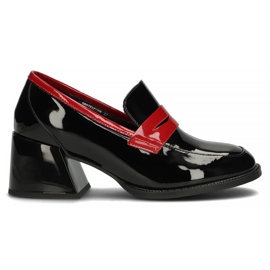 Escarpins en cuir Filippo DP3727 / 22 Bk noir le noir rouge