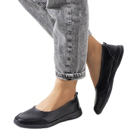 Ballerines en cuir noir Mirjam le noir