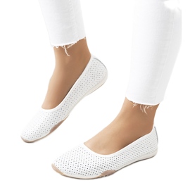 Ballerines en cuir blanc Simge