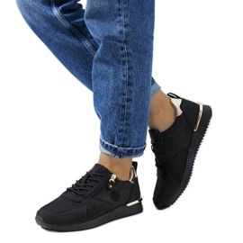 Baskets Ancaster en cuir noir doré