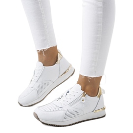 Baskets Kappers en cuir blanc blanche d'or