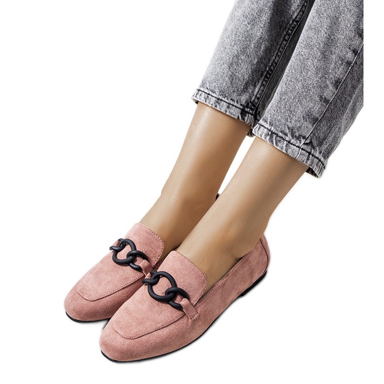 Chaussures en cuir rose