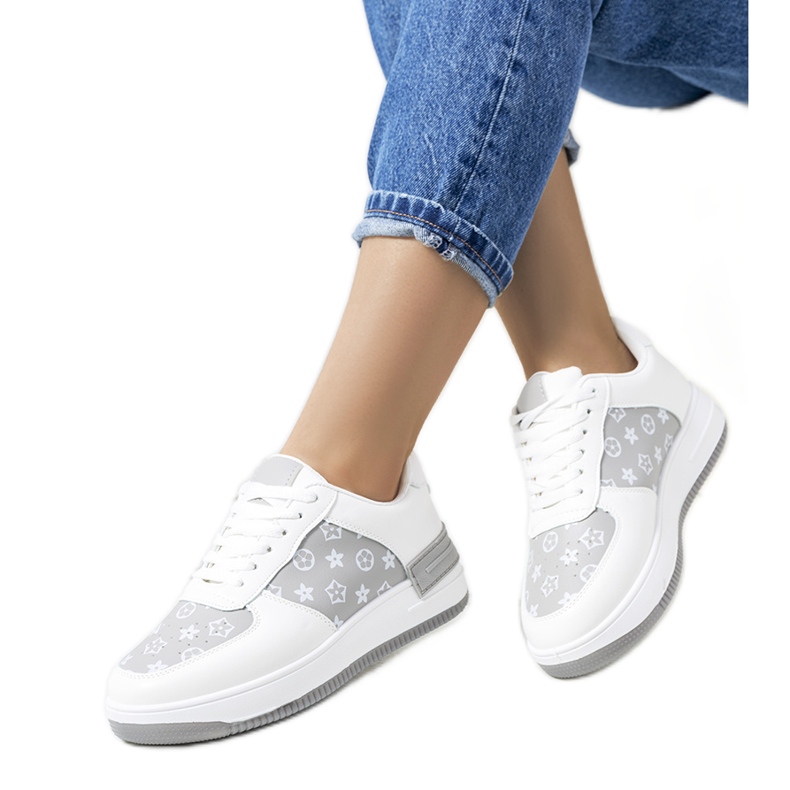 Baskets femme Djenna blanches et grises Baskets femme Djenna blanches et grises