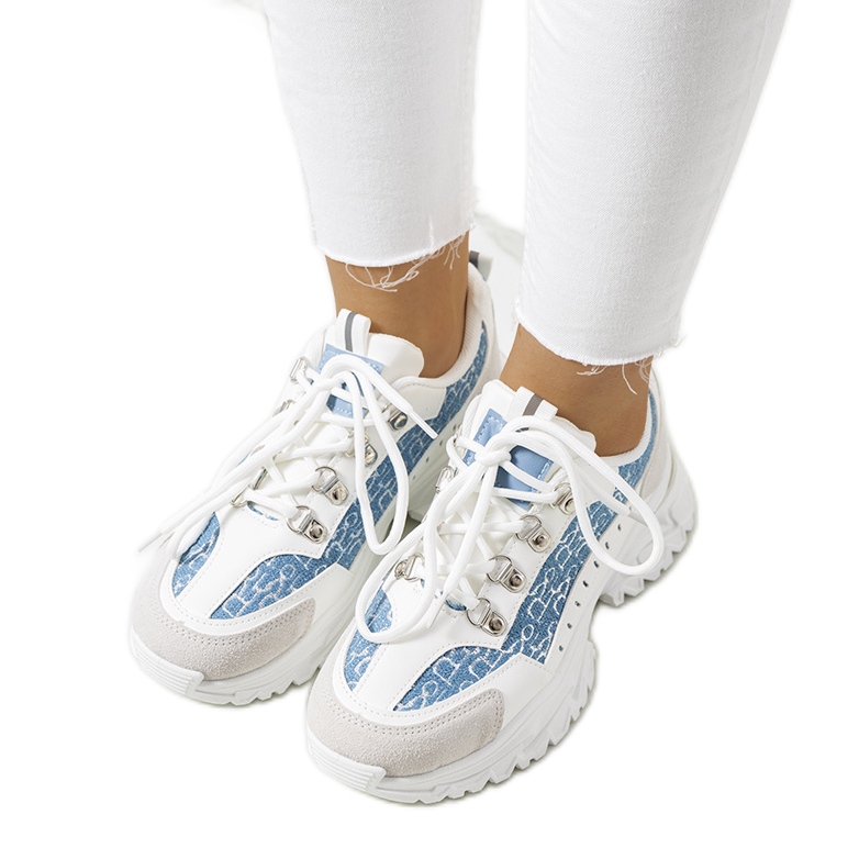 Baskets pour femmes blanches et bleues de Remmers