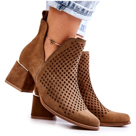 Bottines Daim Ajourées Lewski Shoes 3165 Camel brun