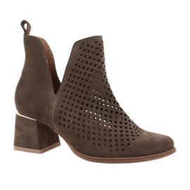 Bottines ajourées en daim Lewski Shoes 3165 velours terre multicolore
