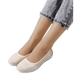 Ballerines Elmas en cuir beige