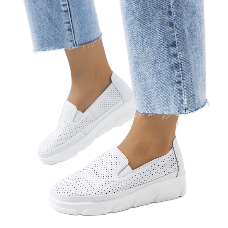 Baskets Velders en cuir blanc blanche