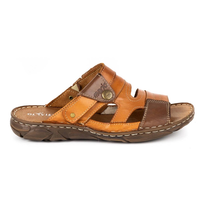 Olivier Chaussons cuir homme 460MP camel brun