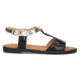 Filippo DS2099/22 Bk sandales noires doré