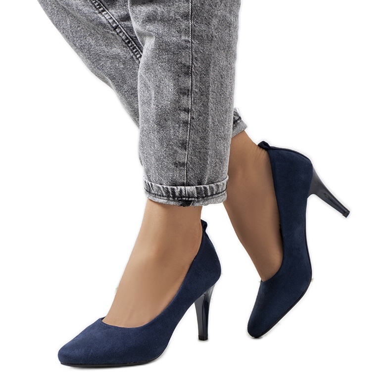 Escarpins bleu marine sur talon aiguille Cameron