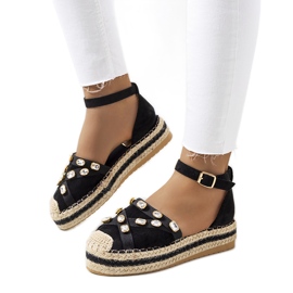 Espadrilles noires avec zircons cubiques Dide le noir