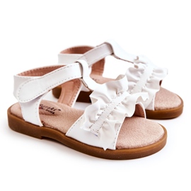 S.Barski Sandales Enfant Avec Velcro Blanc Lussia