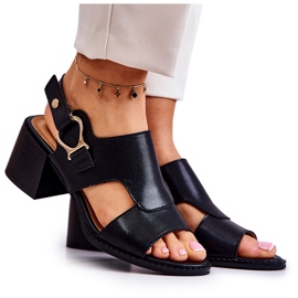 Sandales à Talons Hauts en Cuir La.Fi Noir Leratto le noir