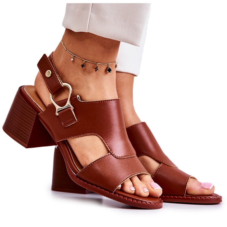 Sandales à Talons Hauts en Cuir La.Fi Marron Leratto brun