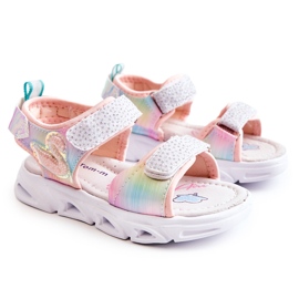 PJ2 Sandales Classiques Enfant Avec Velcro Multicolore Darrin rose