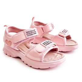 PJ2 Sandales pour enfants en cuir avec velcro Amoss rose ['rose']
