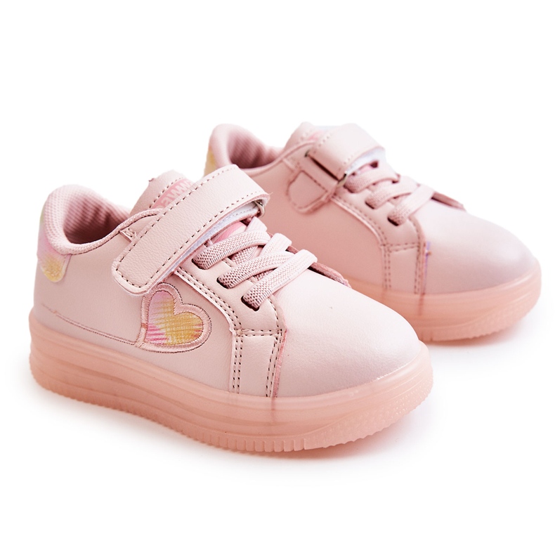 PA1 Chaussures De Sport En Cuir Pour Enfants Avec Velcro Rose Baylene