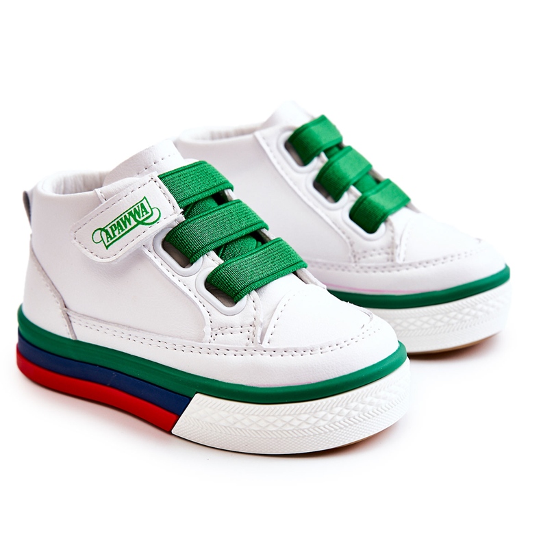 PA1 Baskets montantes enfant blanches et vertes Baxter ['blanc vert']