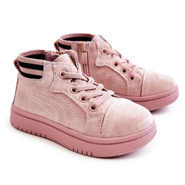 PA1 Baskets montantes pour enfant avec une fermeture éclair Boone rose