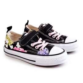 PA1 Baskets Enfant Tissu Imprimé Noir Buster