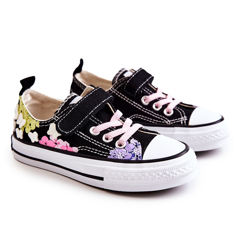 PA1 Baskets Enfant Tissu Imprimé Noir Buster le noir