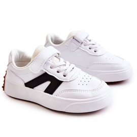 Chaussures De Sport Basses En Cuir Pour Enfant Noir Et Blanc Jessie