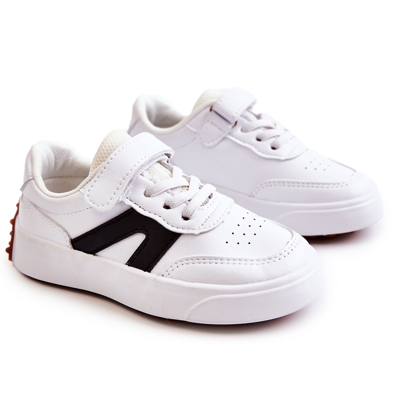 Chaussures De Sport Basses En Cuir Pour Enfant Noir Et Blanc Jessie blanche Chaussures De Sport Basses En Cuir Pour Enfant Noir Et Blanc Jessie blanche