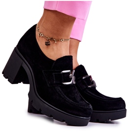 PL5 Chaussures élégantes sur un pilier avec une décoration Harmell noir foncé