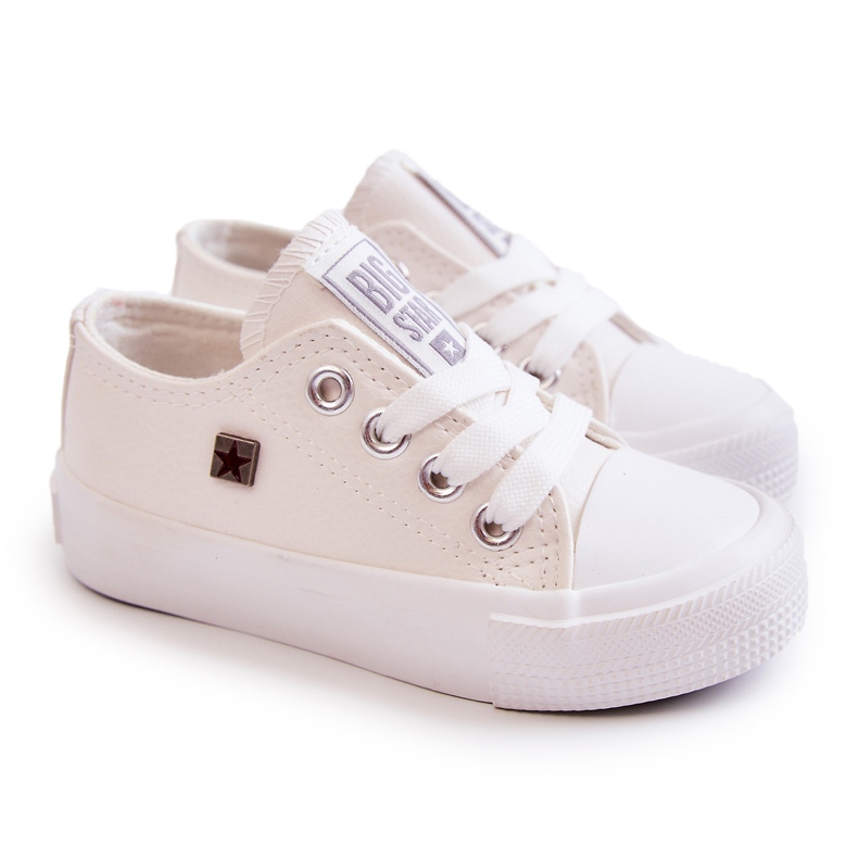 Baskets en éco-cuir pour enfants Big Star JJ374310 Blanc blanche Baskets en éco-cuir pour enfants Big Star JJ374310 Blanc blanche
