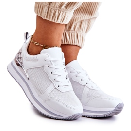 PG1 Chaussures de sport classiques pour femmes sur un coin, blanc avancé argent
