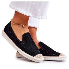PG1 Espadrilles Femme En Toile Avec Oxyde De Zirconium Noir Deimos le noir