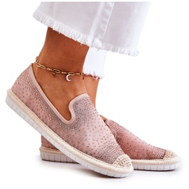 PG1 Espadrilles Textile Femme Avec Cubic Zirconia Rose Deimos