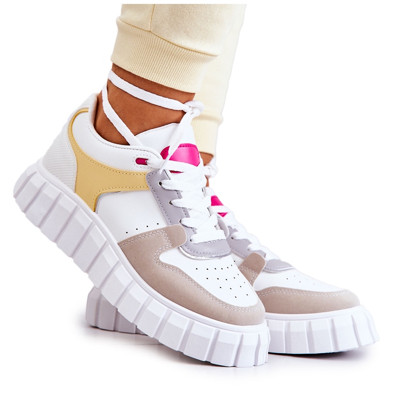 PS1 Chaussures de sport en cuir pour femmes en blanc et beige Florentine blanche jaune PS1 Chaussures de sport en cuir pour femmes en blanc et beige Florentine blanche jaune
