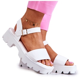 PS1 Sandales à Talons Hauts en Cuir Blanc Sovie