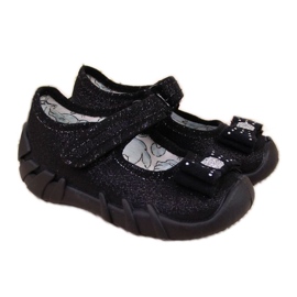 Ballerines Filles Chaussons Avec Velcro Noir Befado
