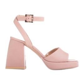 Marco Shoes Sandales sur une plateforme d'appoint rose