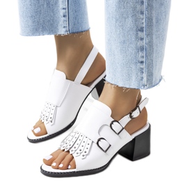 Sandales en cuir blanc à tige Zand blanche