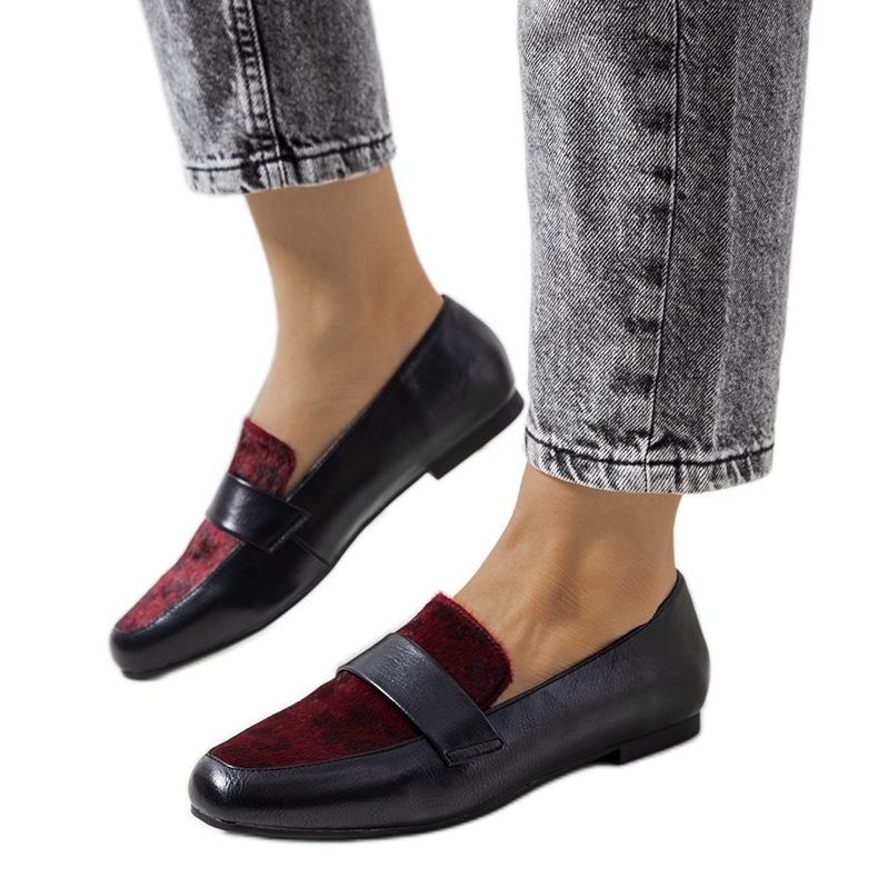Chaussures noires et bordeaux pour femme Kolk le noir